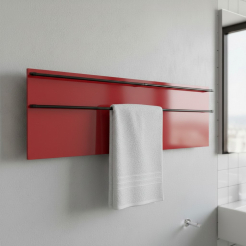 Полотенцесушитель электрический, акриловый, красный LAGUSTO ECO Design 1200х370, 2 поручня цвет черный (PR003BL.1)