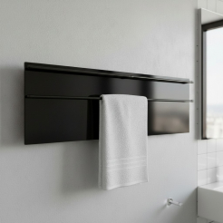 Полотенцесушитель электрический, акриловый, чёрный LAGUSTO ECO Design 1200х370, 2 поручня цвет черный (PR003BL.1)