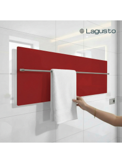 LAGUSTO серия ECO Полотенцесушитель Электрический, акриловый камень Premium, модель Design 370мм 1200мм (G1SN01.1152), цвет красный