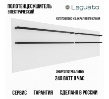 LAGUSTO серия ECO Полотенцесушитель Электрический, акриловый камень Premium, модель Design 370мм 1200мм (G4BL.576), цвет белый