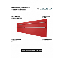 LAGUSTO серия ECO Полотенцесушитель Электрический, акриловый камень Premium, модель Design 370мм 1200мм (G4), цвет красный