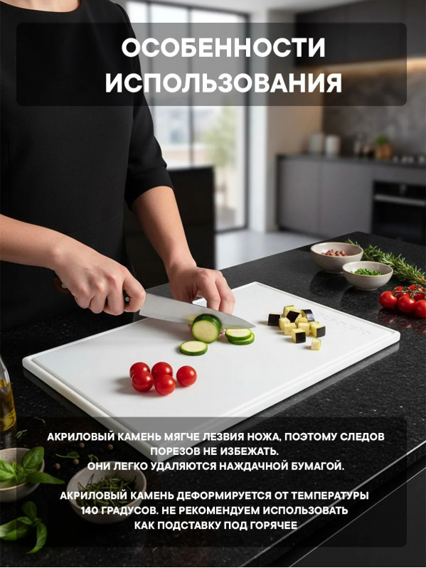Набор разделочных досок из акрилового камня LAGUSTO 300х180мм, 4 шт. на подставке