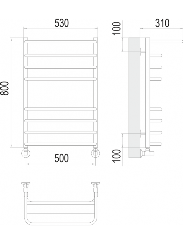 Арктур П8 500х800 Полотенцесушитель TERMINUS