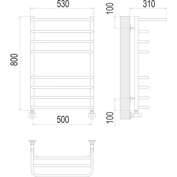 Арктур П8 500х800 Полотенцесушитель TERMINUS