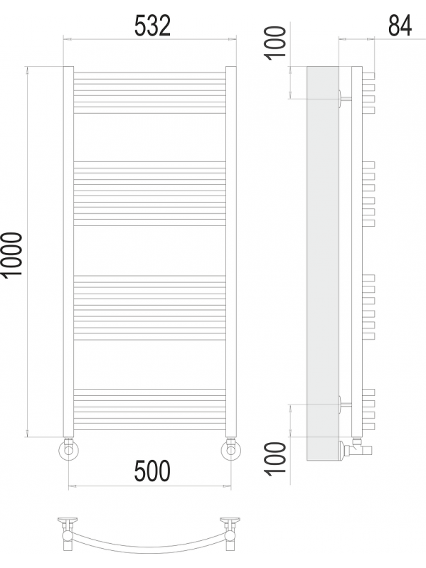 Классик П20 500х1000 Полотенцесушитель TERMINUS
