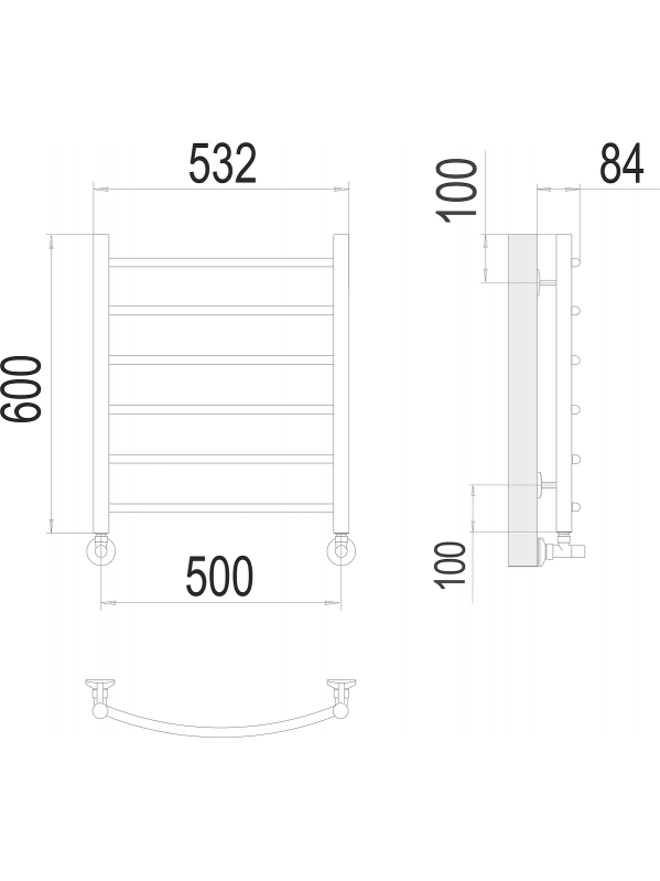 Классик П6 500х600 Полотенцесушитель TERMINUS