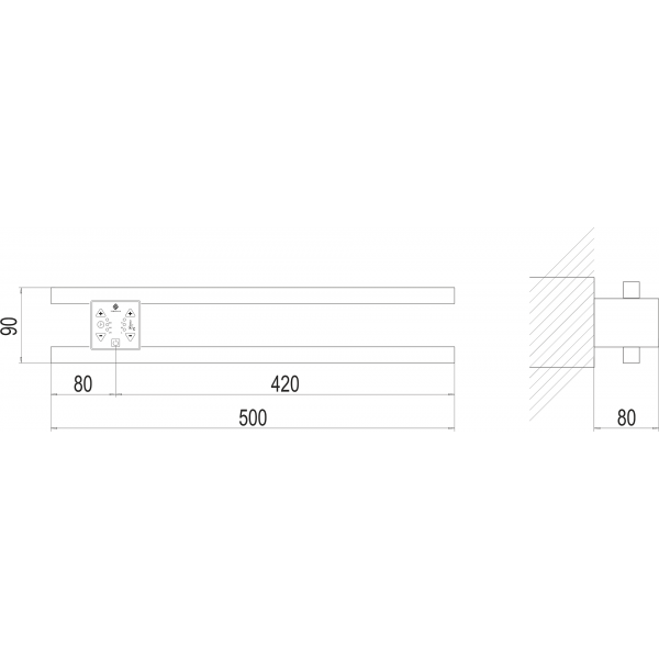 Полка Электро П2 ПРОФ 500х90 NEW